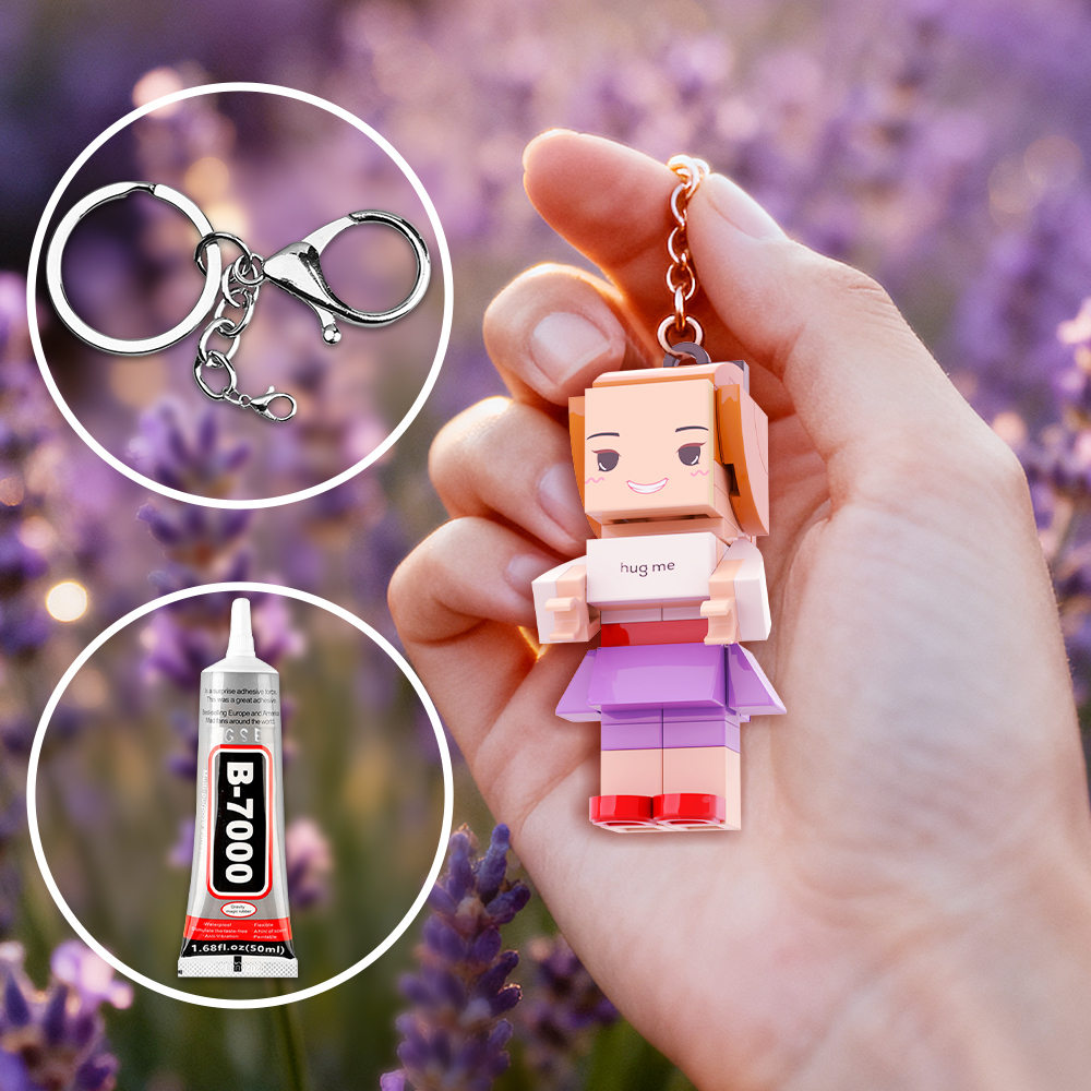 Figura De Ladrillo Con Cabeza Personalizada 'abrázame', Minifiguras De Ladrillo Personalizadas, Llavero De Bloque De Partículas Pequeñas - 