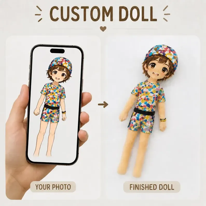 Custom Mini Me Doll with Poseable Body – Custom Talking Dolls Gifts for Friends Custom Ugly Dolls Custom Photo Plush Toys