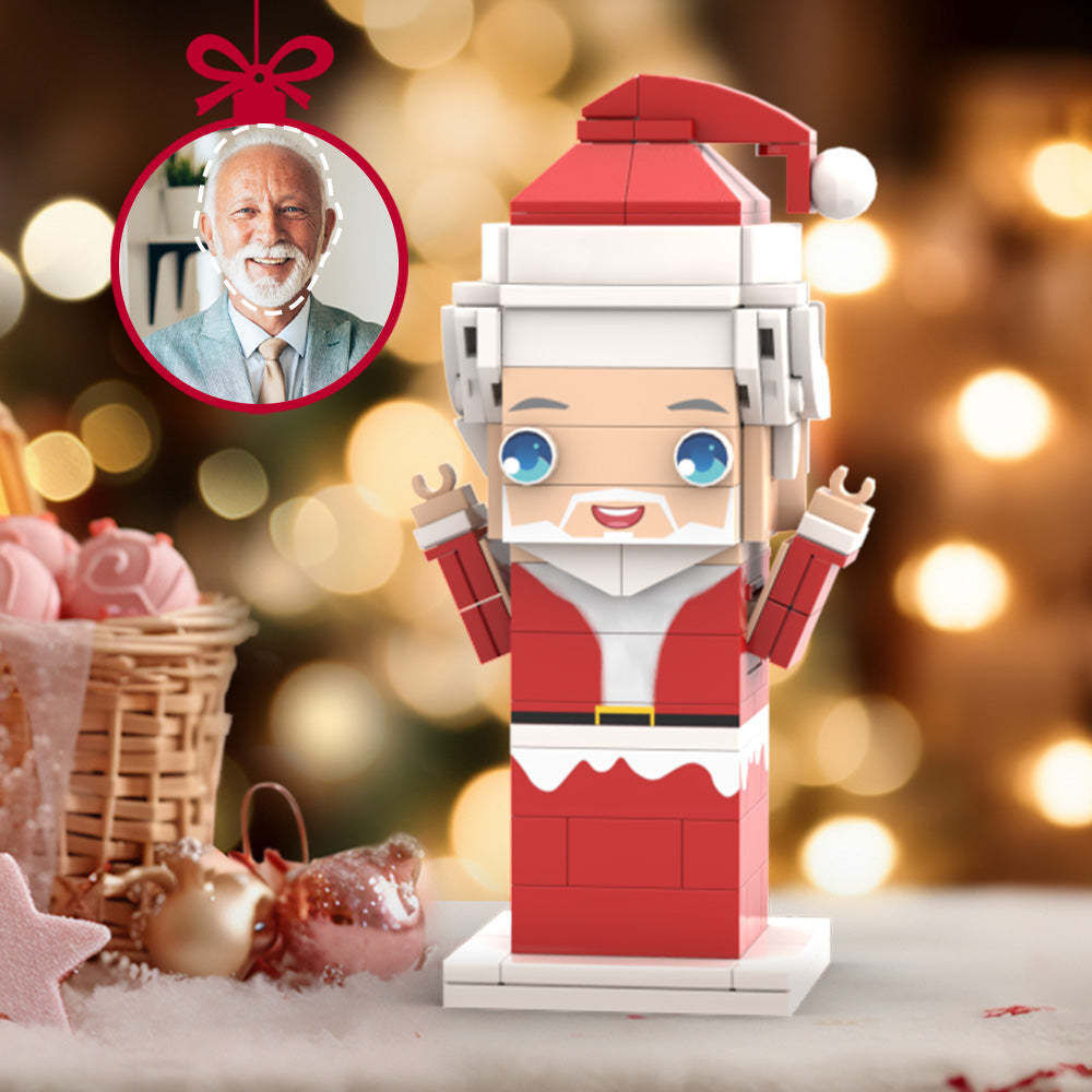 Regalos De Navidad Figuras De Ladrillos De Cabeza Personalizadas Figuras De Ladrillos De Papá Noel Personalizados Juguete De Bloques De Partículas Pequeñas - minebrickes
