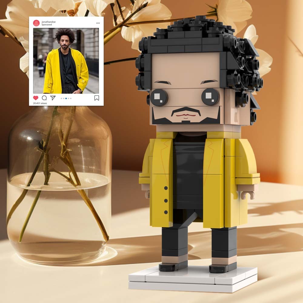 #OOTD Chaqueta Amarilla Cuerpo Completo Personalizable 1 Persona Brickheads Personalizados Versión Mejorada Juguete De Bloques De Partículas Pequeñas - minebrickes
