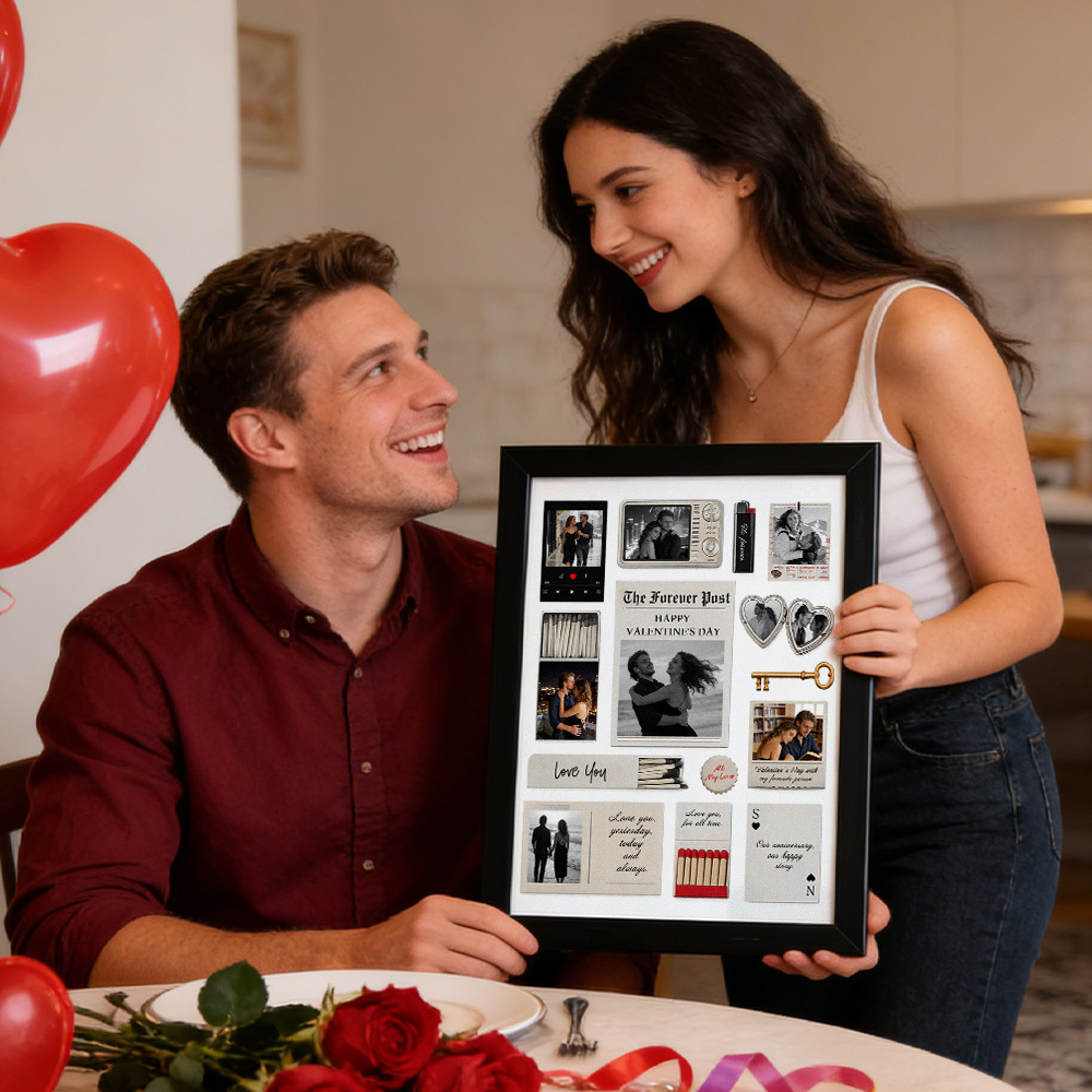 Marco De Madera Con Foto Personalizada, Caja De Cerillas, Póster Con Texto, Impresión, Arte De Pared, Regalo De Aniversario - 