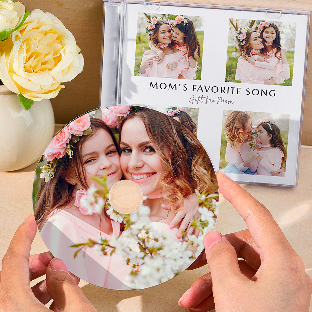 Cd De Fotos Con Mixtape De Canciones Personalizado (10/5/16) Y Estuche Para Mamá | Álbum De Cd Personalizado - 