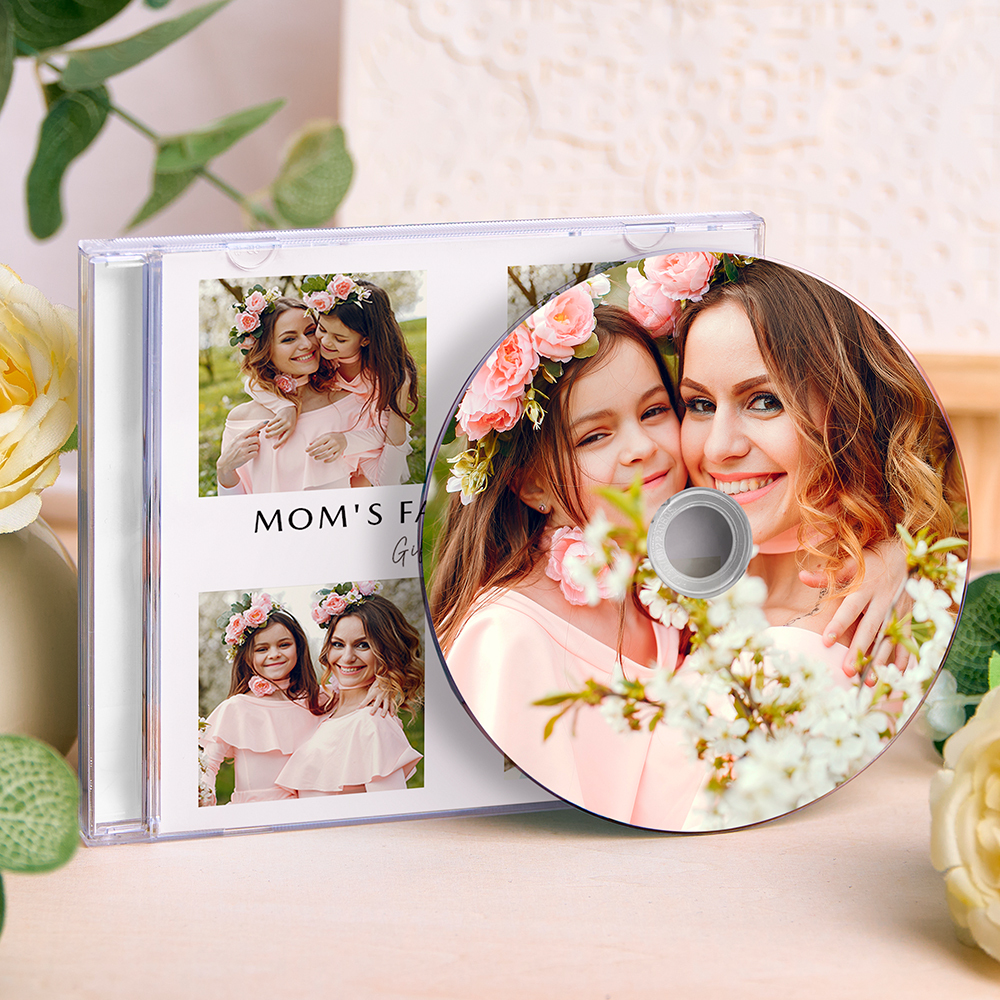 Cd De Fotos Con Mixtape De Canciones Personalizado (10/5/16) Y Estuche Para Mamá | Álbum De Cd Personalizado - 