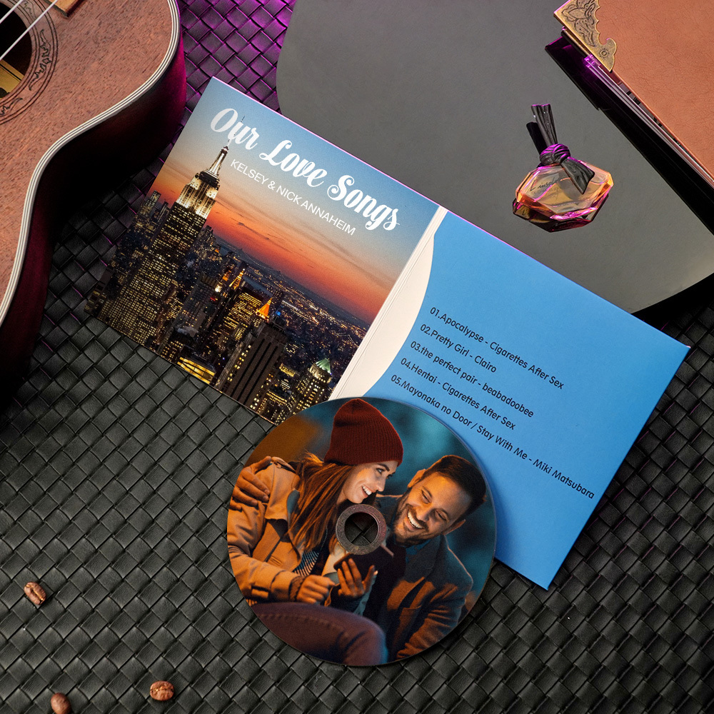 Cd De Fotos Con Foto Personalizada Y Mixtape. Elige Entre 5, 10 Y 16 Canciones. Regalo Musical Para Él O Ella. - 