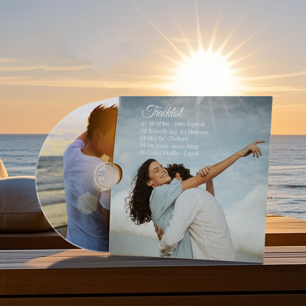 Funda Con Foto Personalizada Para Cd Con Mixtape De Fotos. Elija Entre 5, 10 Y 16 Canciones. Regalo Musical Para Él O Ella. - 