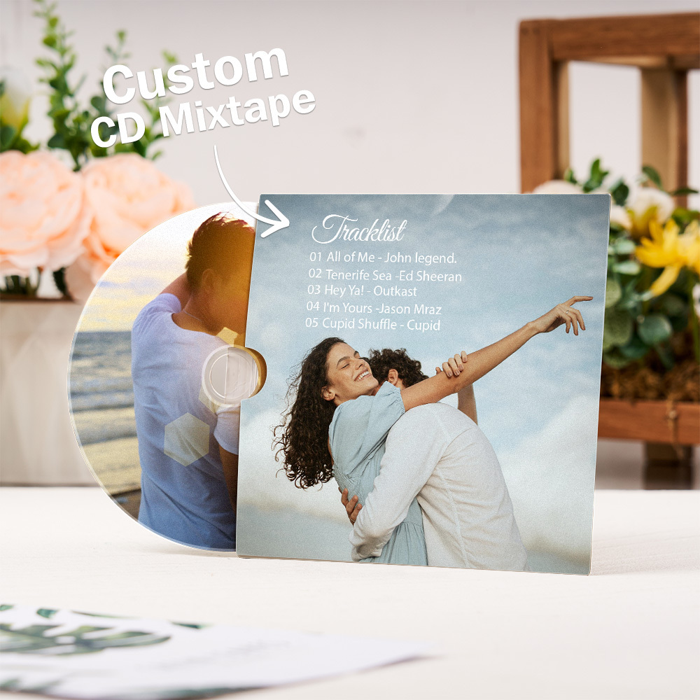 Funda Con Foto Personalizada Para Cd Con Mixtape De Fotos. Elija Entre 5, 10 Y 16 Canciones. Regalo Musical Para Él O Ella. - 