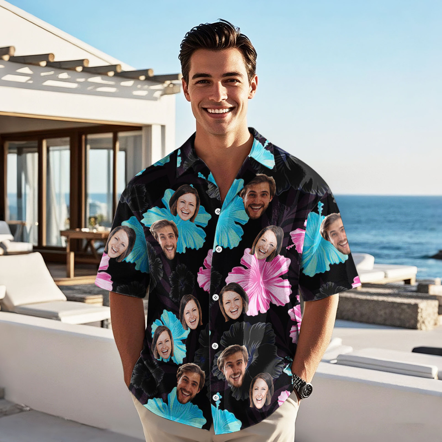 Camisa Hawaiana Personalizada Con Tu Foto Y Estilo. - 
