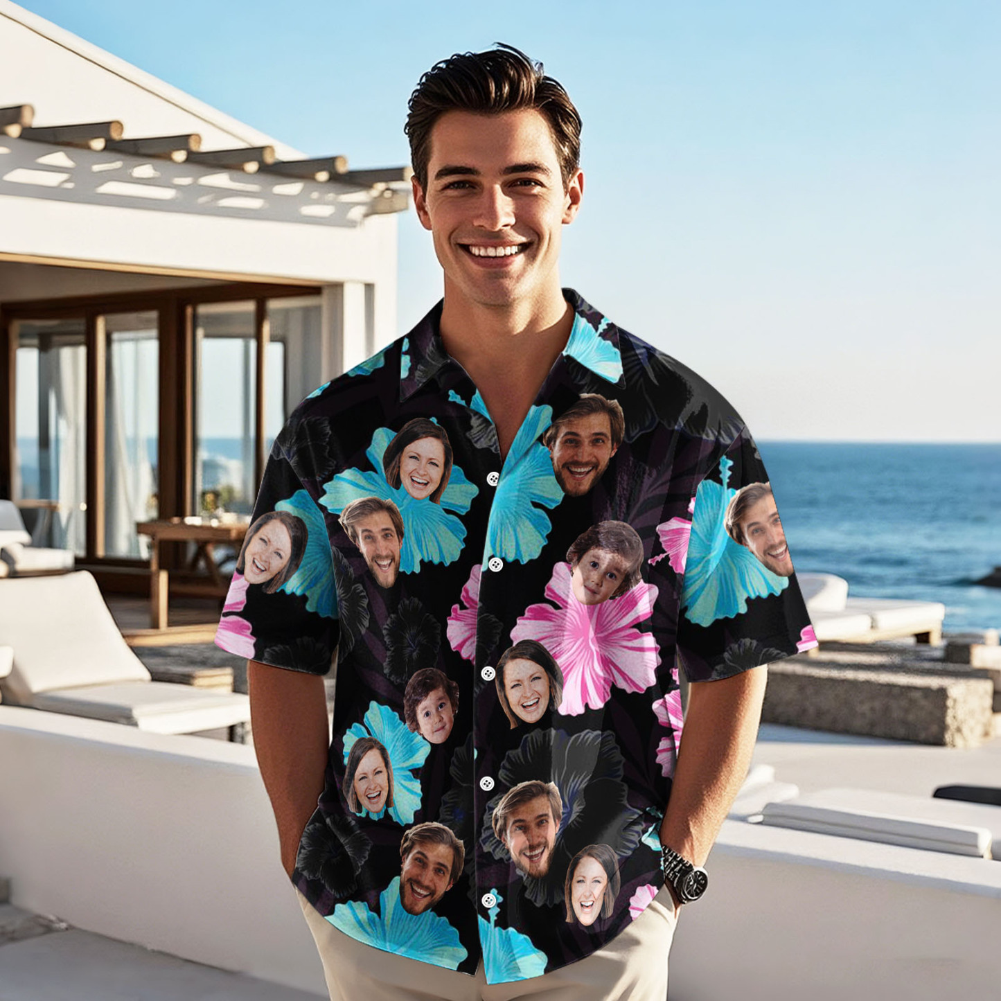 Camisa Hawaiana Personalizada Con Tu Foto Y Estilo. - 