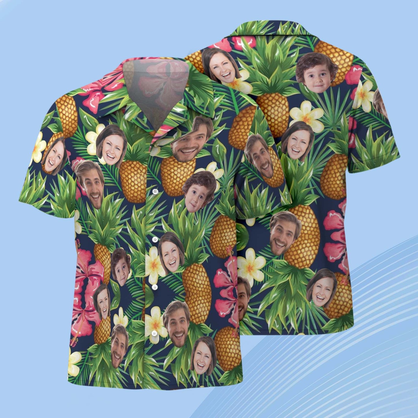 Camisa Hawaiana Personalizada Con Tu Foto. Regalo Único Y Personalizado Para Hombre. - 