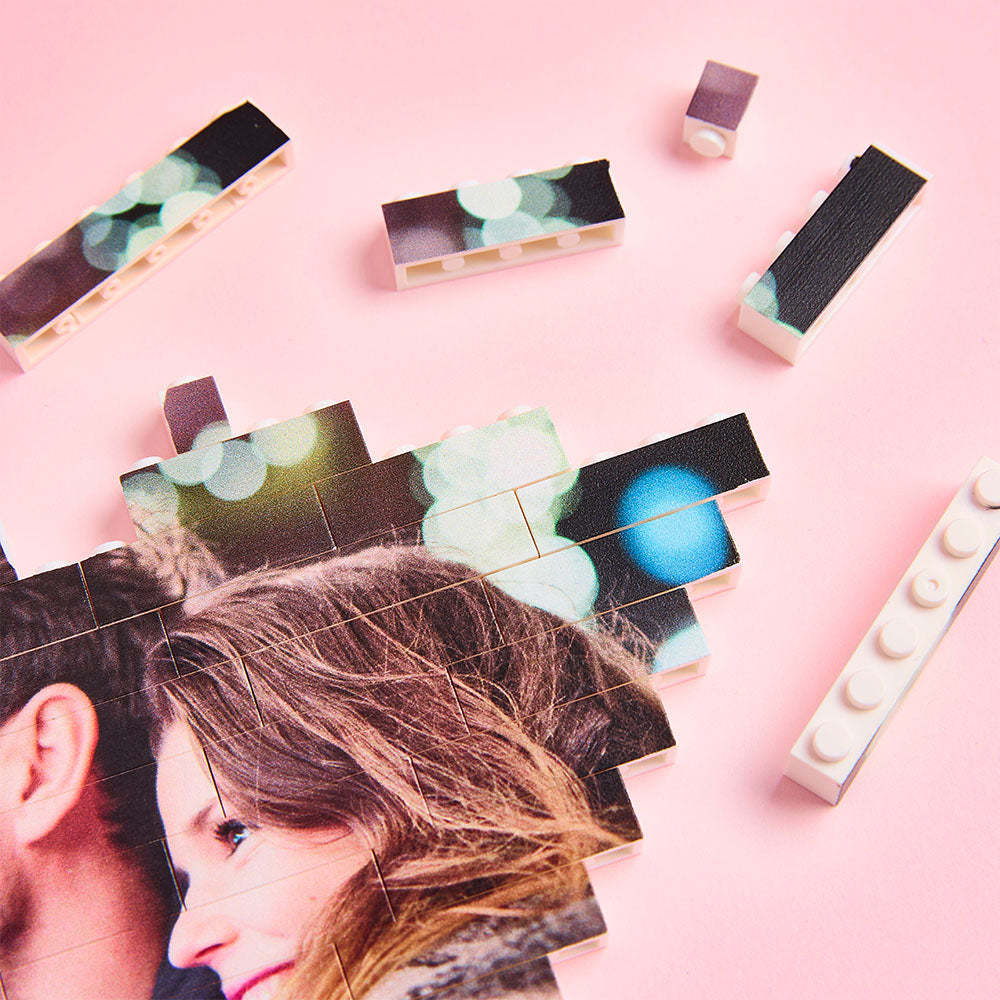 Ladrillo de construcción de código de música personalizado Bloque de fotos personalizado en forma de corazón 