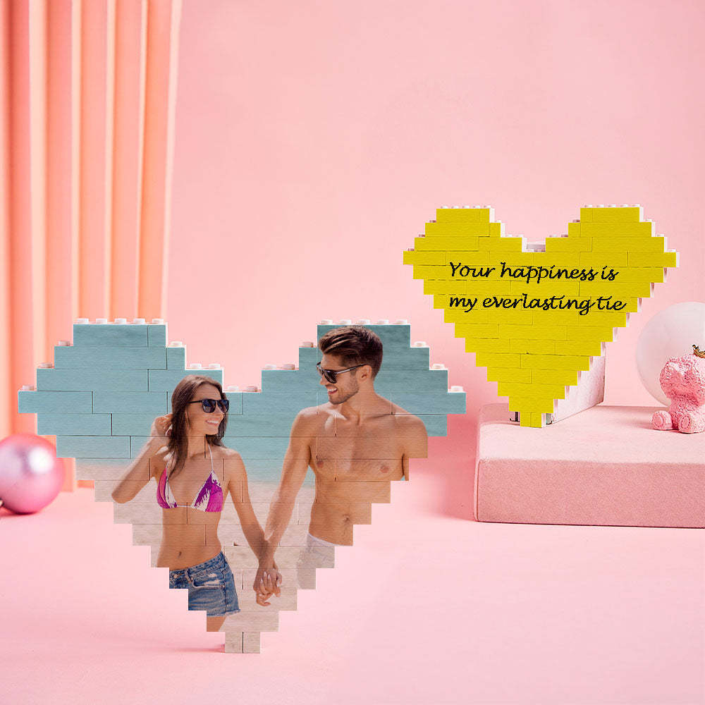 Ladrillo de construcción de código de música personalizado Bloque de fotos personalizado en forma de corazón 