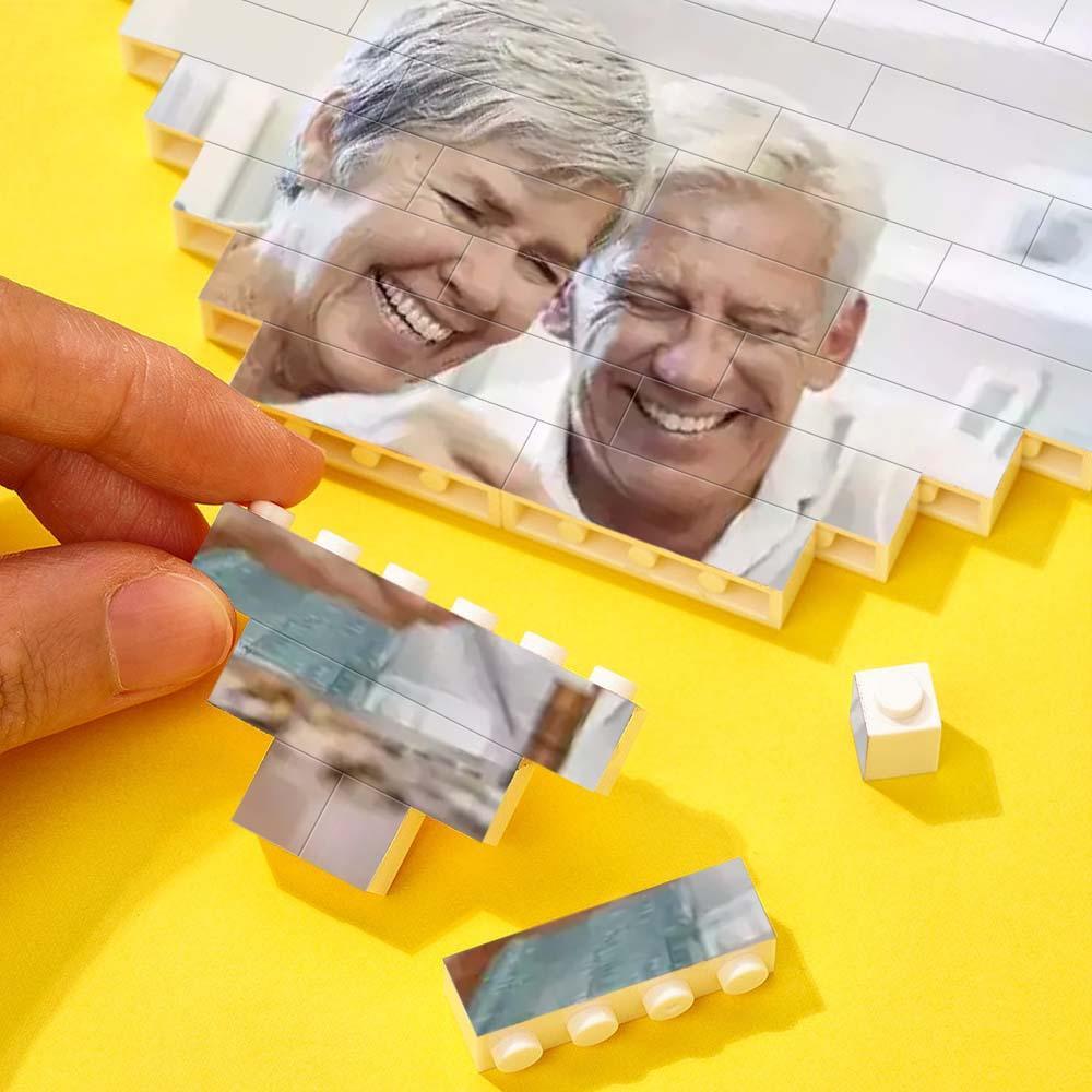 Rompecabezas de ladrillos de construcción personalizado, grabado en forma de corazón, regalo de bloque de fotos para aniversario 