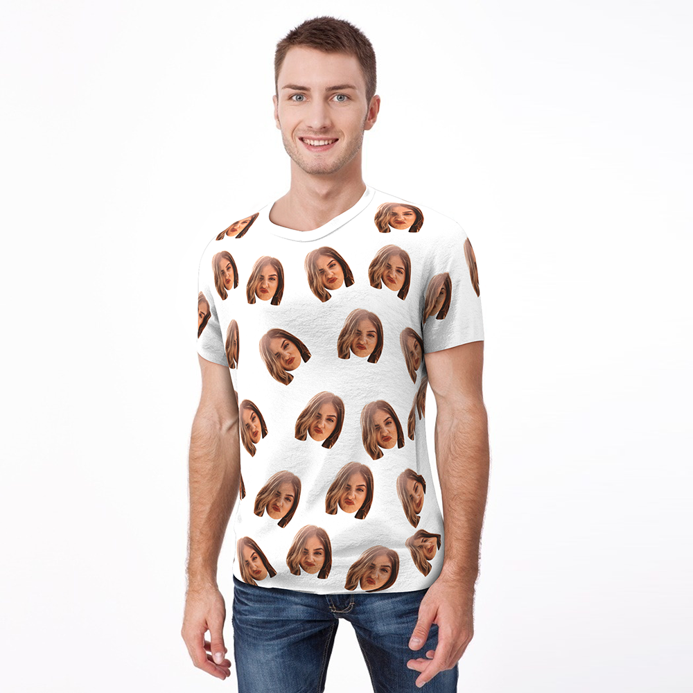 Camiseta Personalizada Con Estampado Integral De Mi Cara Camiseta Personalizada Para Hombre - 
