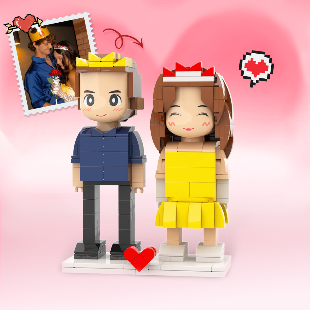 Regalos Sorpresa Con Dos Figuras De Duddu Brick Expresión Única De Amor: Bricolaje Hecho A Mano Con Figuras Dobles De Duddu Brick Foto Personalización De Figuras De Duddu Brick Para Parejas.