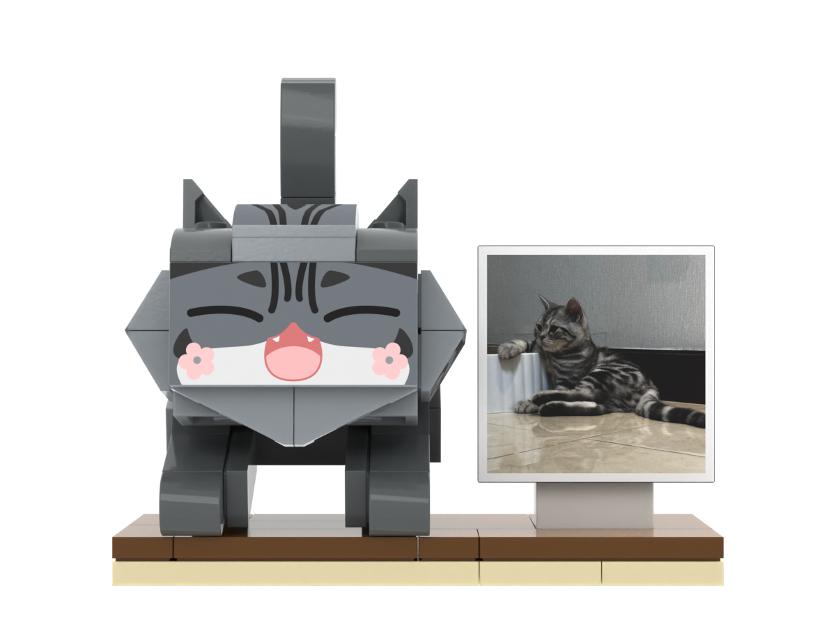 Figura De Ladrillo Para Mascotas Personalizada, Cuerpo Completo, Personalizable, 1 Foto De Gato, Figuras De Ladrillo, Gato Personalizado Únicamente - 