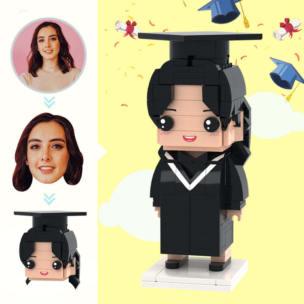 Regalos de graduación Figuras de ladrillos con cabeza personalizadas Uniformes médicos personalizados de licenciatura Figuras de ladrillos Juguete de bloques de partículas pequeñas 