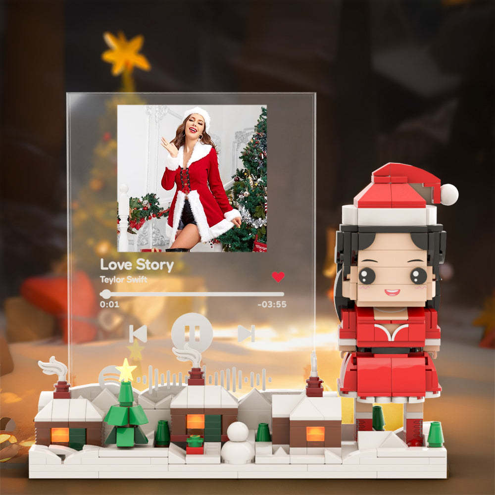 Regalos De Navidad Figuras De Ladrillos Personalizadas Y Placa Con Código Musical Figuras De Ladrillos Musicales Personalizadas - minebrickes