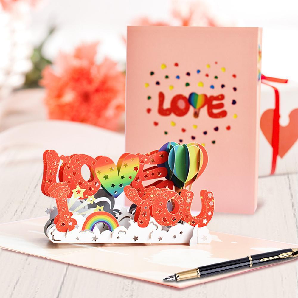 Tarjeta De Felicitación 3d Emergente 'te Amo' Para San Valentín - 