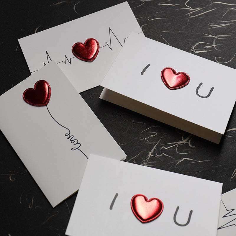 Tarjeta De Felicitación De Amor Con Latido De Corazón Tridimensional. Tarjeta De Regalo Creativa. - 