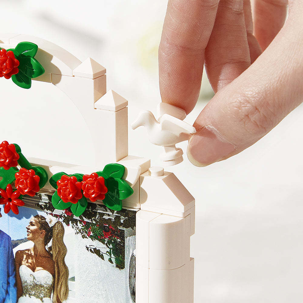 Regalo De Boda Para Pareja Casada, Cara Redonda, Cuerpo Completo, Personalizable, 2 Personas, Figuras De Ladrillo Personalizadas Para Marido Y Mujer - minebrickes