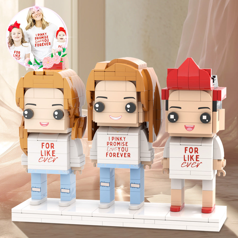 Regalo Para Mamá Figuras De Ladrillos Regalo Personalizado Del Día De La Madre Para Mamá Y Niños Figuras De Ladrillos Personalizadas De Cuerpo Completo Para 3 Personas