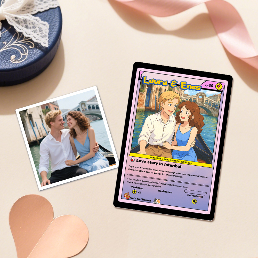 Tarjeta De Pareja De Anime Personalizada: Regalo De Amor Personalizado Para Aniversario, San Valentín O Cumpleaños. - 