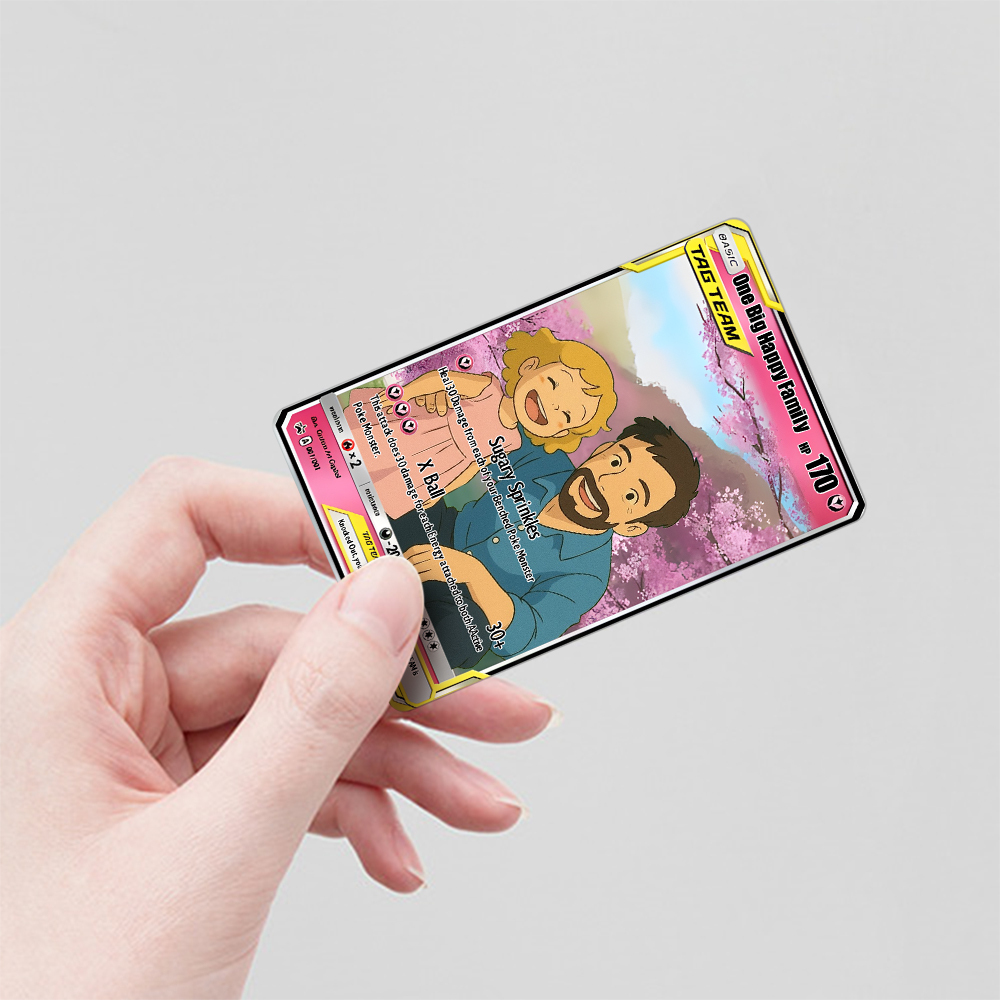Tarjeta Personalizada De Pokémon Tag Team, Retrato De Pareja De Anime, Regalo Lgbtq, Arte A Juego Lindo - 