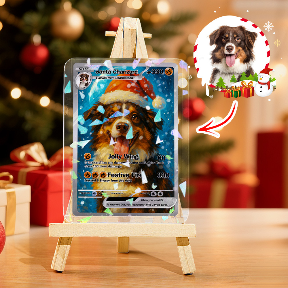 Tarjeta De Juego Navideña Personalizada, Tarjeta Coleccionable De Dibujos Animados Personalizada Con Foto Y Nombre, Regalo Navideño Único Para Un Ser Querido. - 