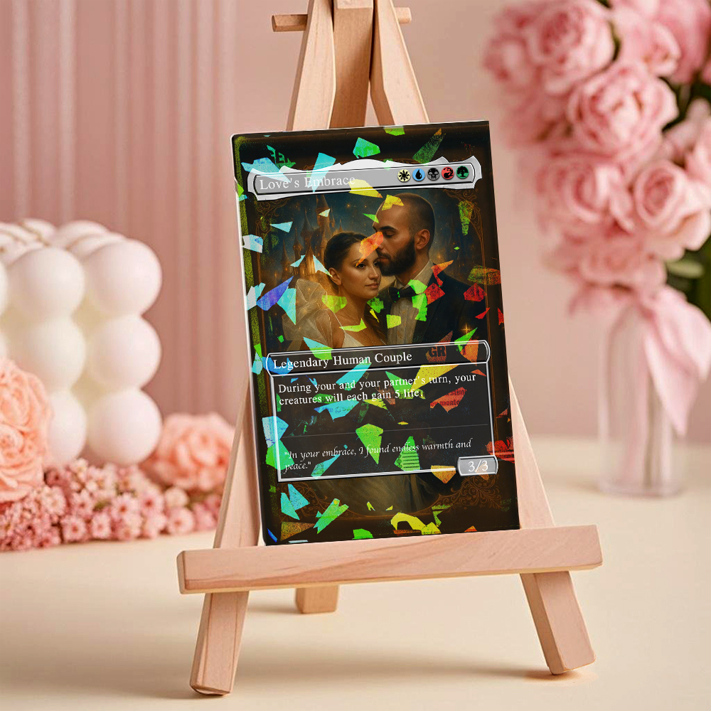 Tarjeta Mágica De Anime Personalizada Para Parejas. Tarjeta Mágica De Anime Con Foto Personalizada. Regalo De Aniversario Para Parejas. - 