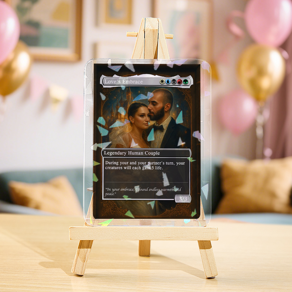 Tarjeta Mágica De Anime Personalizada Para Parejas. Tarjeta Mágica De Anime Con Foto Personalizada. Regalo De Aniversario Para Parejas. - 