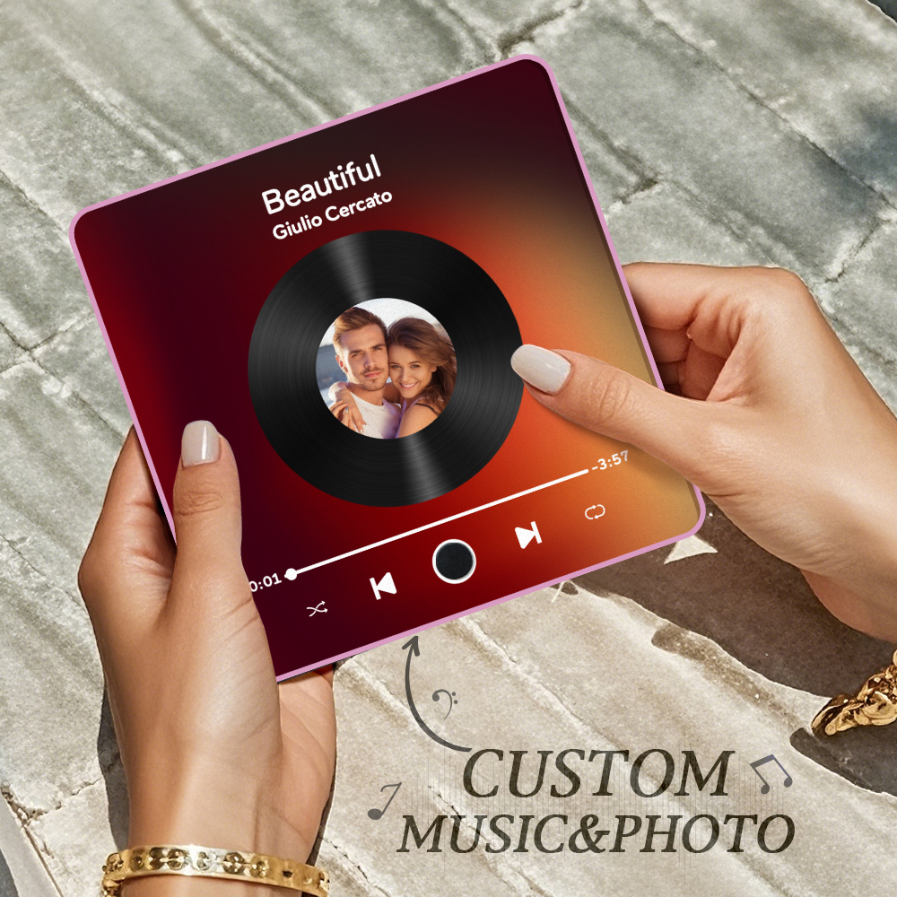 Imán De Nevera Con Música, Álbum De Fotos Personalizado, Adhesivo Para Pared Con Fotos, Movimiento Musical Que Se Puede Reproducir Sin Teléfono Móvil, Imán De Nevera Con Música Pro - 