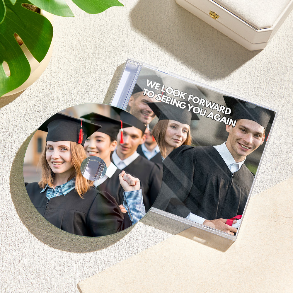 Cd Personalizado Con 3 Fotos Y Estuche De Regalo. Cd Con 16 Canciones. Álbum De Cd Personalizado. Regalos De Graduación. - 