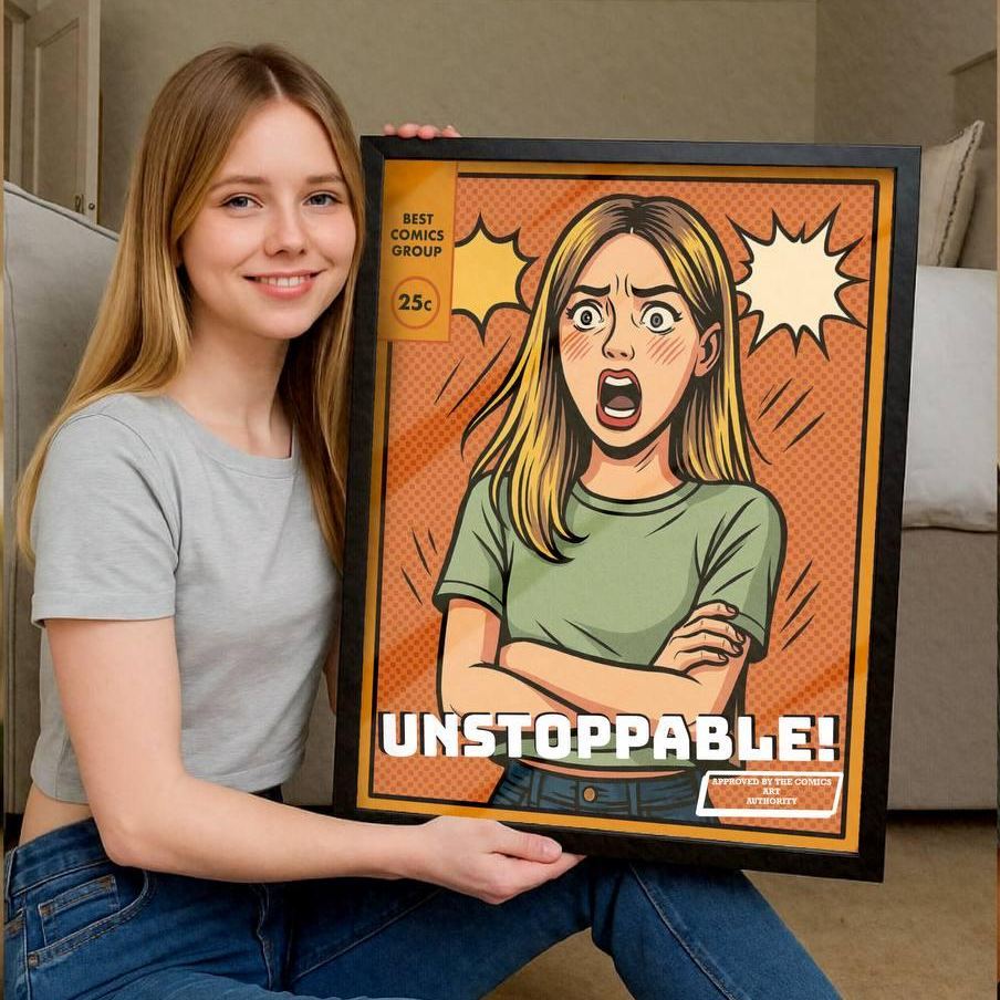 Retrato Personalizado De Portada De Cómic Retro A Partir De Una Foto, Lienzo Decorativo Para Pared | Arte Vintage Retro Con 8 Estilos De Fondo, Regalo Para Amigos O Parejas - 
