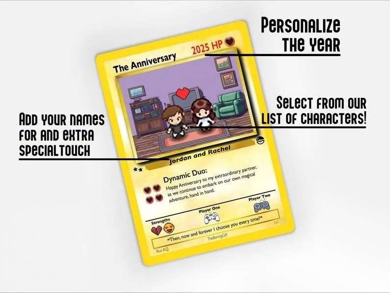 Tarjeta De Aniversario De Anime Personalizada, Regalo Para Él O Ella, Tarjeta De Boda O San Valentín - 