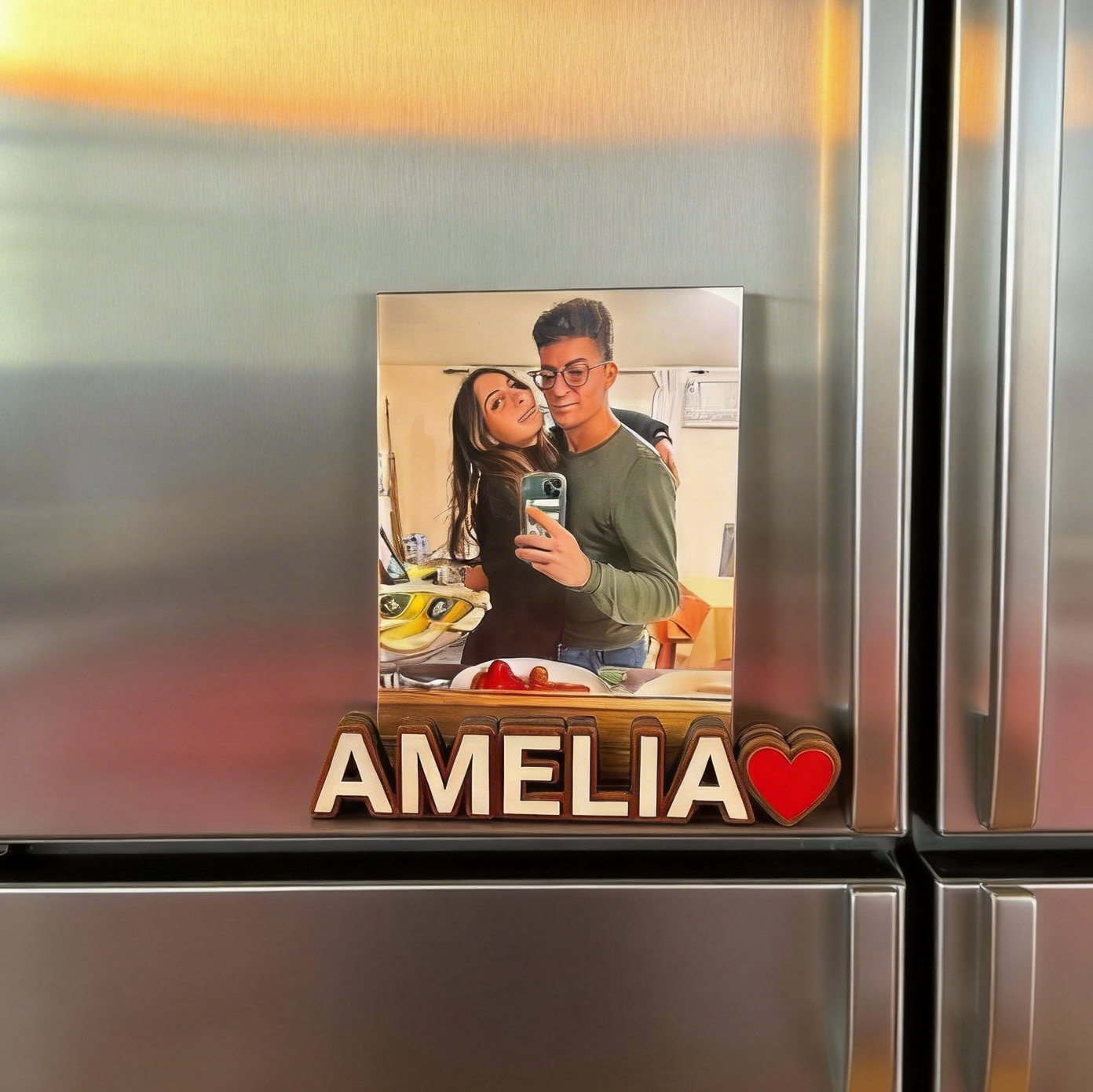 Imán De Nevera Personalizado Con Texto, Foto Y Clip Para Parejas En Su Aniversario. - 