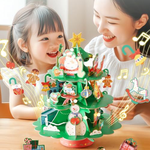 Kit De Rompecabezas 3d - Caja De Árbol De Navidad Diy Para Decoración Navideña - 
