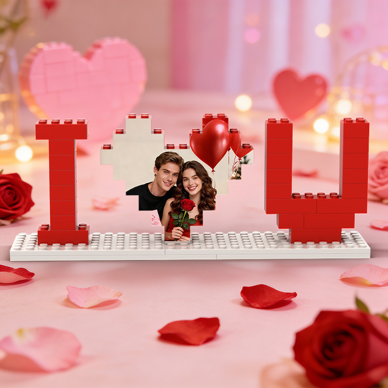 Rompecabezas De Ladrillos Con Foto Personalizada, Retrato De Pareja De Bodas En Forma De Corazón, Regalo Diy Para San Valentín