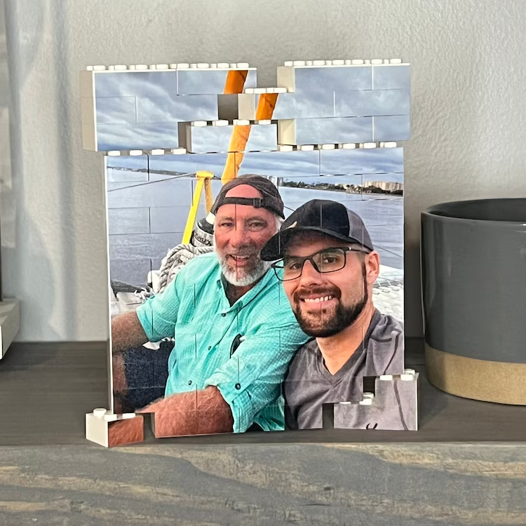 Rompecabezas De Bloques De Construcción Con Collage De Fotos Personalizadas Para Papá, Portalápices Personalizado Con Fotos De Papá Y Yo, Regalo De Cumpleaños O Del Día Del Padre Para Papá. - 