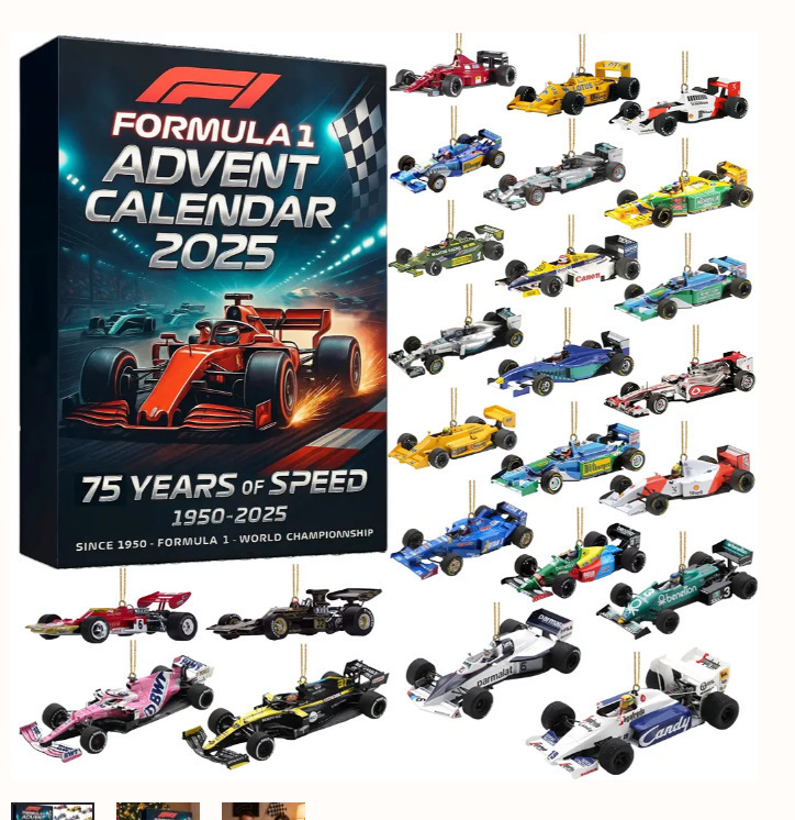 Calendario De Adviento Hot Rod 2025: 24 Días De Adornos Acrílicos De Muscle Car Clásicos - 