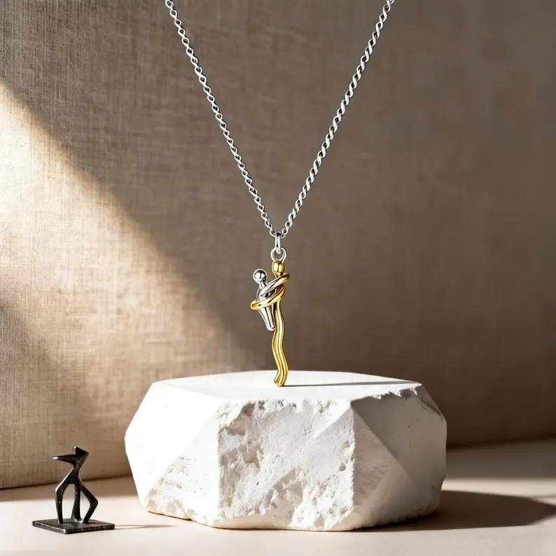 Collar De Abrazo De Madre E Hijo – Regalo De Joyería Colgante De Abrazo De Dos Tonos, Regalo Para Ella, Regalos, Regalo Del Día De La Madre
