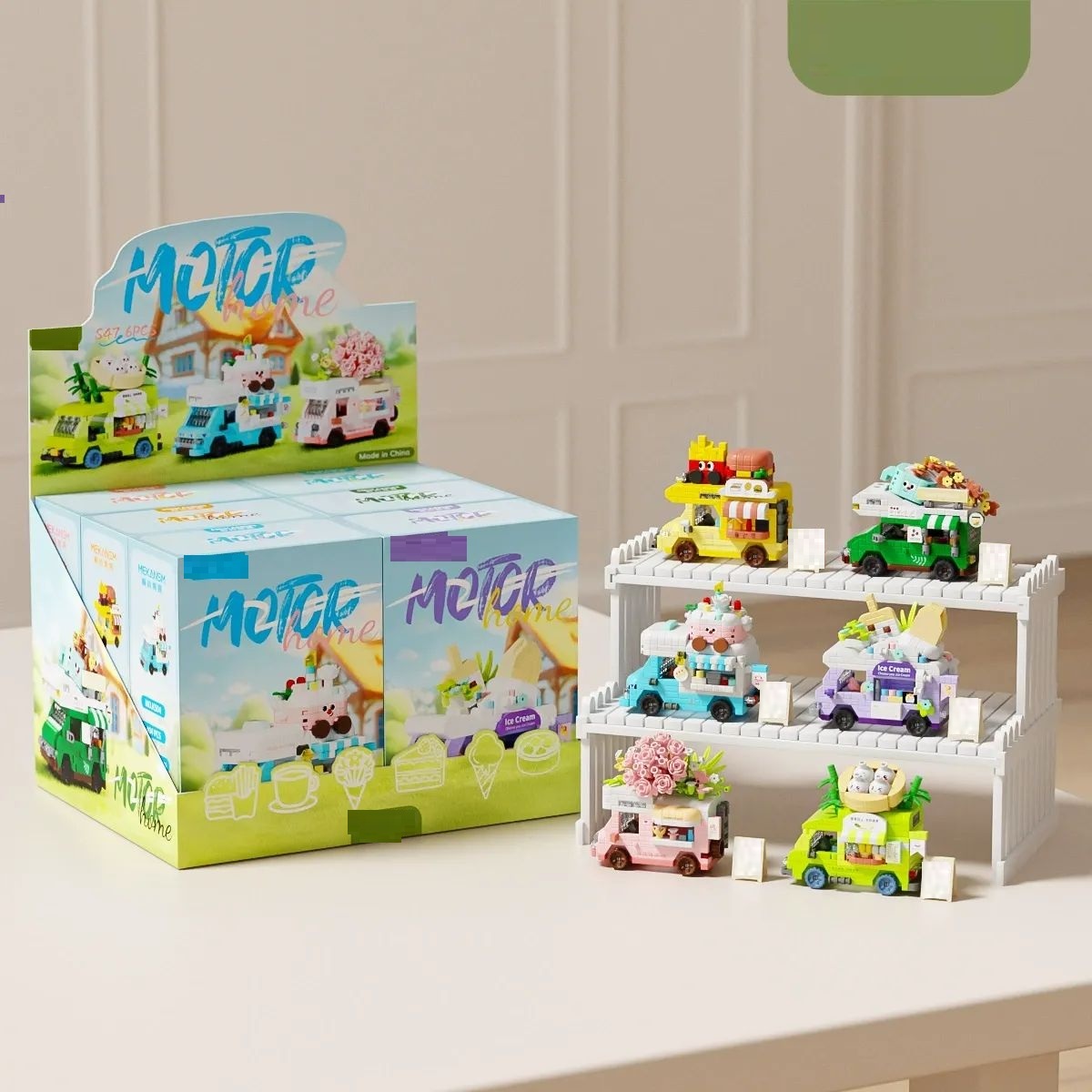 Juego De Bloques De Construcción Para Coche Con Flores Rosas, Regalo Para Ella - 