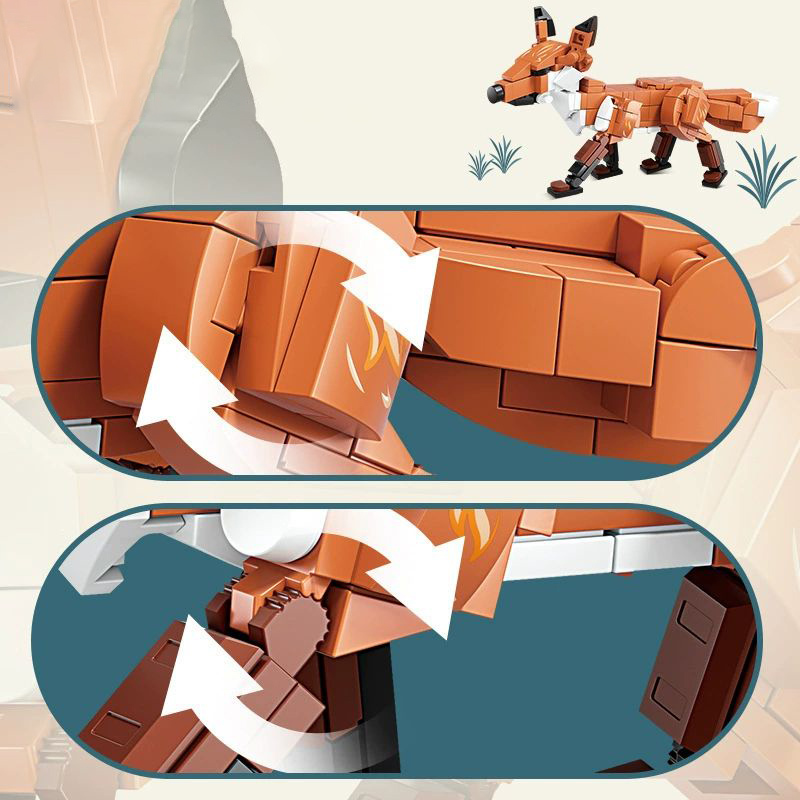Kit Di Blocchi Da Costruzione Con Action Figure Di Lupo, Set Di Modelli Di Animali, Giocattoli Creativi Da Collezione Per Bambini - 