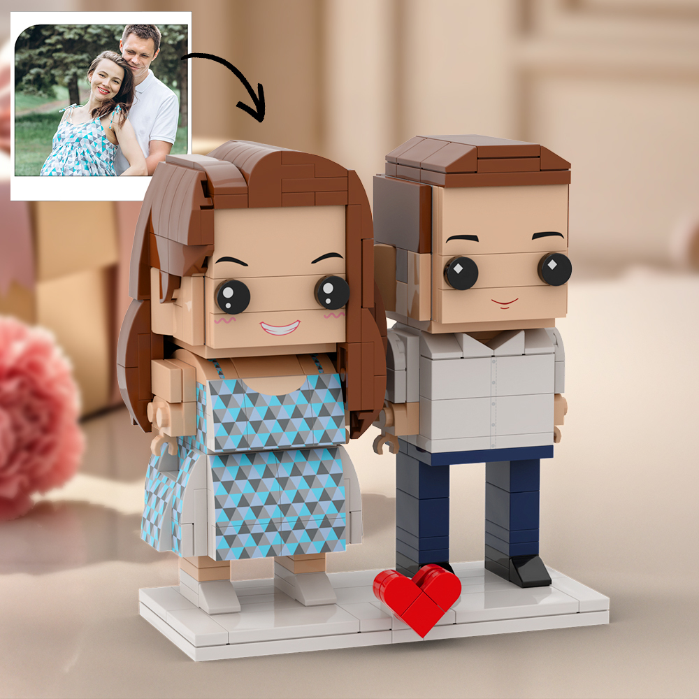 Regali Per La Gravidanza Personaggi In Mattoni Personalizzati A Figura Intera Personalizzabili Per 2 Persone - 