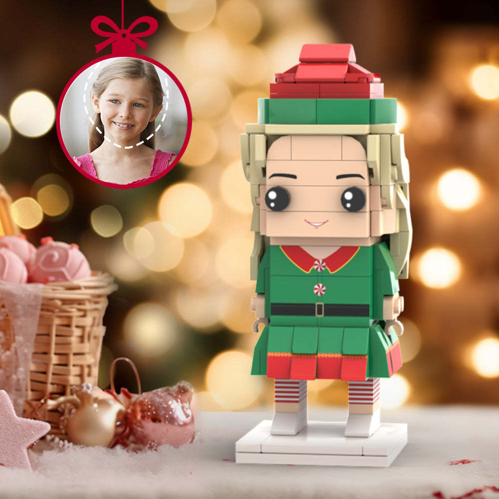 Regali Di Natale Figure In Mattoni Con Testa Personalizzata Figure In Mattoni Personalizzati Con Elfo Di Babbo Natale Giocattolo Con Blocchi Di Piccole Particelle - minebrickit