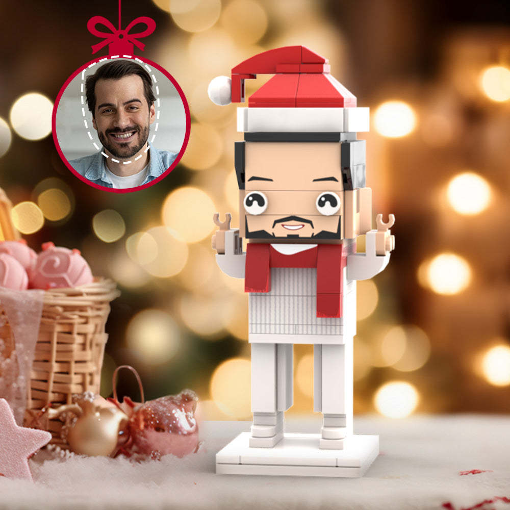 Regali Di Natale Figure In Mattoni Con Testa Personalizzata Figure In Mattoni Con Abito Natalizio Personalizzato Giocattolo Con Blocchi Di Piccole Particelle - minebrickit