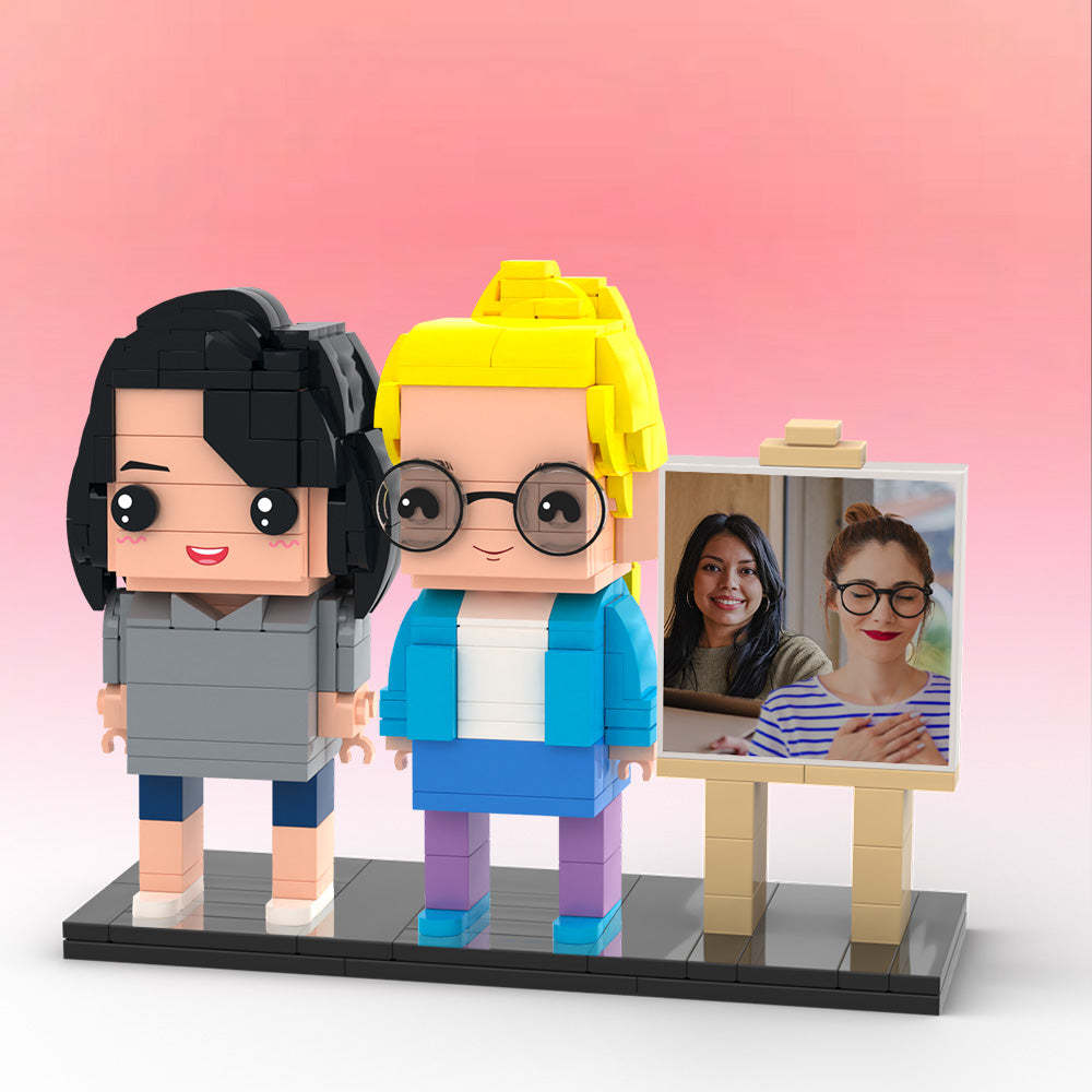 Cornice per foto personalizzabile per 2 persone per tutto il corpo Giocattoli Personalizzati in Mattoni  personalizzate Piccoli blocchi di particelle Regali per le sorelle