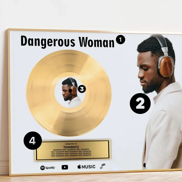 Targa Personalizzata Incisa Per Cantante, Regalo Personalizzato Per L'anniversario Del Disco D'oro Per Coppie - 