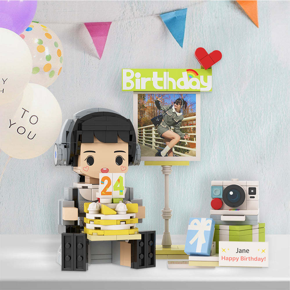 Regali Di Compleanno Per Lui Figure In Mattoni Personalizzate Figure In Mattoni Sedute Personalizzate Giocattolo Con Blocchi Di Piccole Particelle - minebrickit