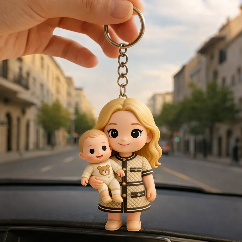 Portachiavi Personalizzato Con Mini Figure Chibi 3d Da Foto, Regalo Per Anniversario, Matrimonio, Compleanno, Famiglia E Innamorati. - 