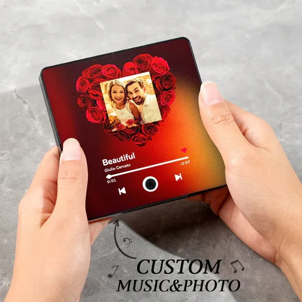Album Fotografico Personalizzato Con Magnete Per Frigorifero, Magnete Musicale Personalizzato Per Frigorifero, Può Riprodurre Musica, Regalo Di Fiori Di Rosa Per Gli Innamorati - 